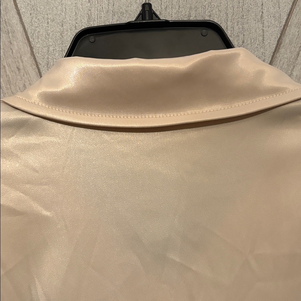 Fashion Nova Ivory Satin Shirt Dress - Picture 6 of 8